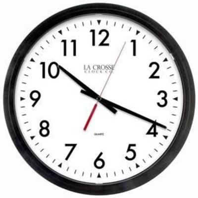 La Crosse Clock 404-2636 14 Inch Commercial Analog Wall Clock, Black