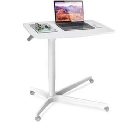 Mobile Laptop Standing Desk Table Height Adjustable Sit to Stand Rolling Cart, 30 inches Wide Desktop with Gas Spring Riser, Excellent...
