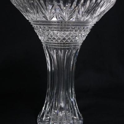 1076	WATERFORD CRYSTAL LIMITED EDITION LARGE VASE SIGNED BY JIM O LEARY 2002 25 OF 100, 14 IN H, 10 IN TOP DIAMETER 
