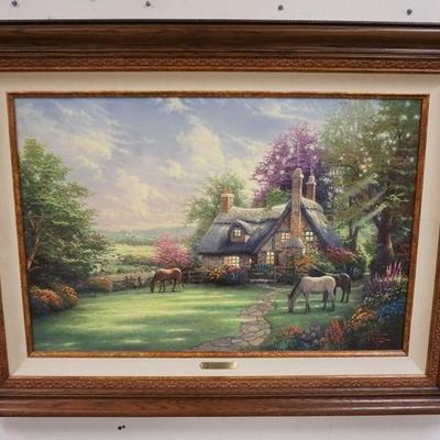 1067	THOMAS KINKADE STUDIO PROOF ON CANVAS. *PERFECT SUMMER DAY* 3 OF 120. 2001 IMAGE SIZE 42 IN X 36 IN CERTIFICATE OF AUTHENTICITY...