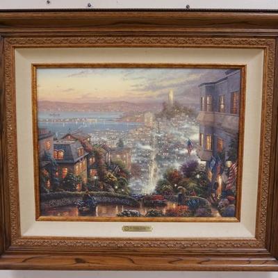1064	THOMAS KINKADE STUDIO PROOF ON CANVAS. *SAN FRANCISCO LOMBARO ST* 64 OF 140.  2001. IMAGE SIZE 18 IN X 24 IN. CERTIFICATE OF...
