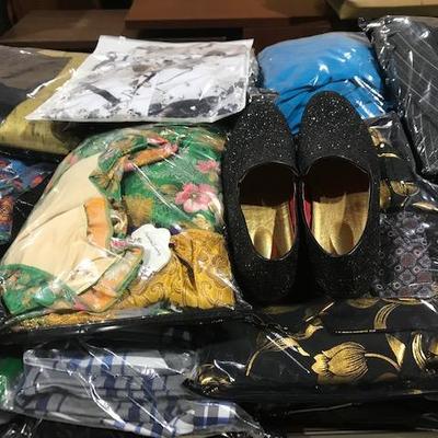 Table Lot of Clothing