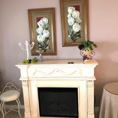 TwinStar Electric Fireplace Insert w/Mantel (Cream finish) - $175