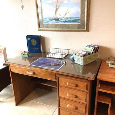Vintage Oak Desk - $120