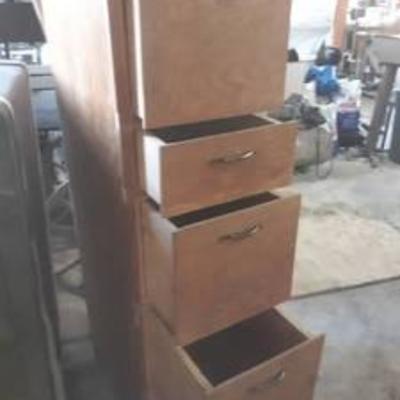 Five Drawer Wood Filing Cabinet