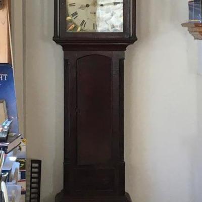English 19th Century Signed Mahogany Longcase Grandfather Clock Working