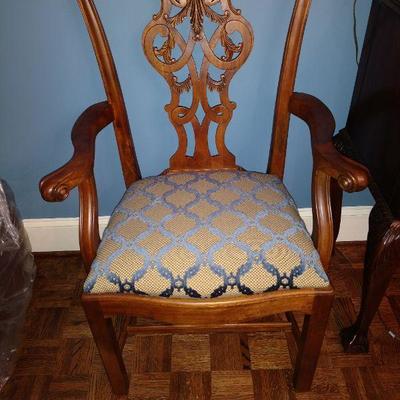 10 Henredon Chippendale Dining Chairs and 2 with arms