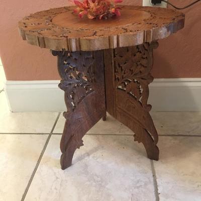 India carved wooden table 