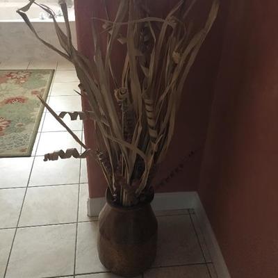carved wooden floor pot 