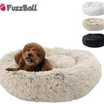 FuzzBall Fluffy Luxe Pet Bed, Anti-Slip, Waterproof Base, Machine Washable, Durable Ã¢ 3 Colors Available