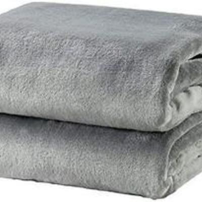 Be sure Fleece Blanket Throw Size Grey Lightweight Super Soft Cozy Luxury Bed Blanket Microfiber