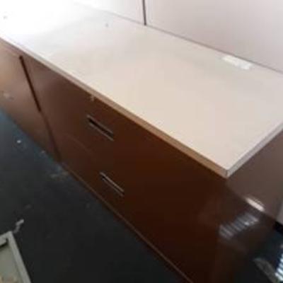 Lateral Filing Cabinets Lot w Formica Tops