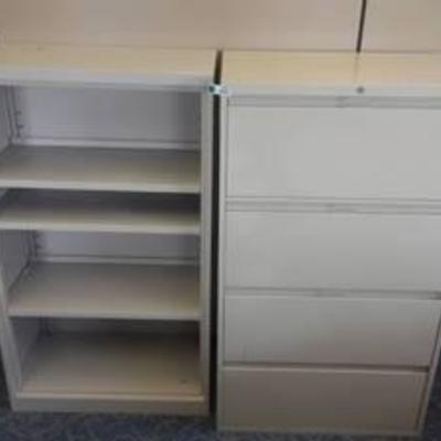 Metal Lateral Filing Cabinet and Book Shelf