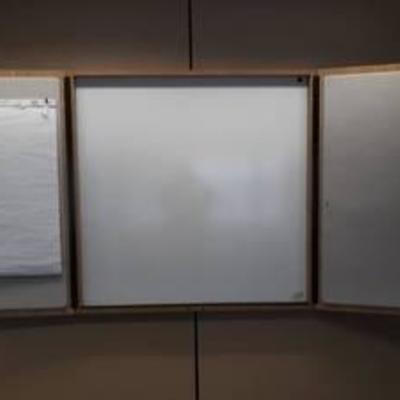 Hidden White board and Bulletin Boards Wall Mount
