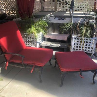 Iron lawn chair and ottoman	$95.00
