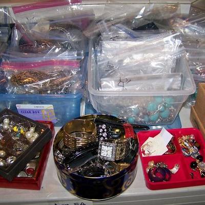 Hundreds of pieces of costume jewelry