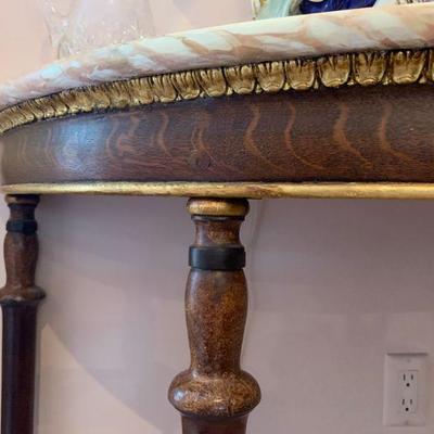 Gilded Demi Lune Table 