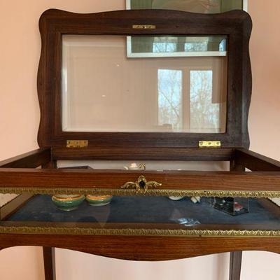 Bronze Mounted Display Case with Inlay 