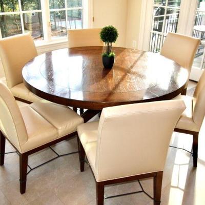 Costum Made Kravet Breakfast Table And Chairs. $3,500