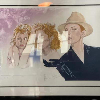 Decades 80s signed art work from Ronnie Wood of Madonna, Annie Lennox, Kim Wilde