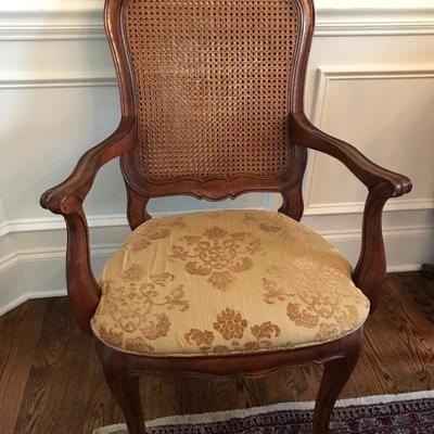Ethan Allen French Provincial set of 6 double caned and upholstered dining chairs $1,250