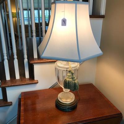 Leaded glass and metal base $129
