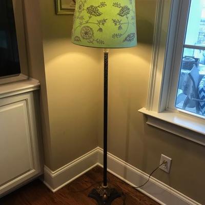 Floor lamp with green shade $89