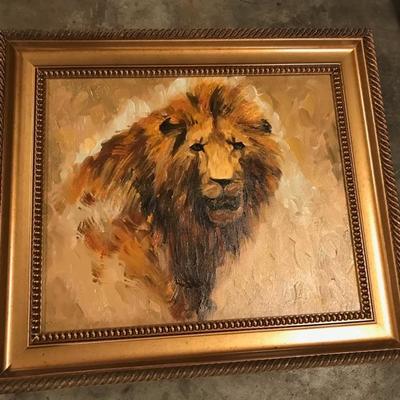 Lion oil painting $140
