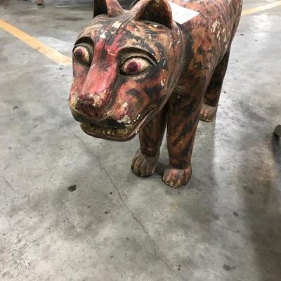 Hand carved tiger $400