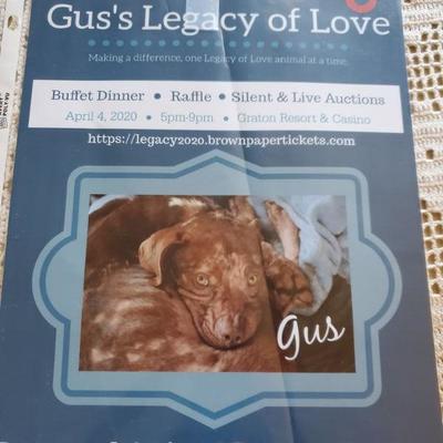 Gus's legacy dinner and raffle 5 to 9 A graton resort and casino please come and support this great great project