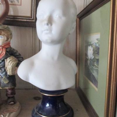 Rare Biscuit Busts Of Boy and Girl Limoges By Jean-Antoine Houdon 