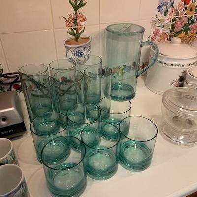 9 Glasses and Matching Pitcher $20