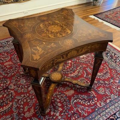 DROP DEAD GORGEOUS ANTIQUE ITALIAN INLAID GAME OCCASIONAL TABLE $375