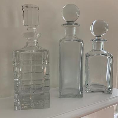 3 Pretty Crystal Decanters $100 for 3