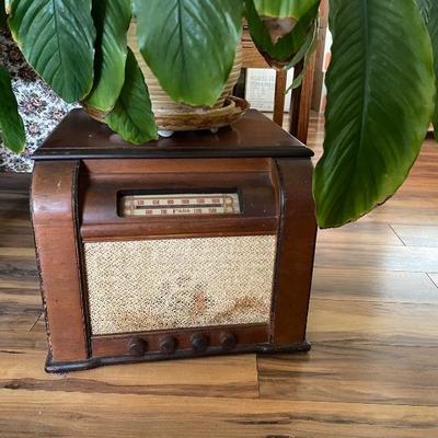 Old radio used as plant stand decor only $35 