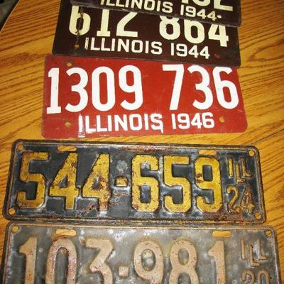Fiber board and metal license plates 