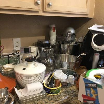 More Misc. Kitchenware. Power Air Fryer, Kitchen Aid Mixer, Cuisinart, XO Salad Spinner, Tangine and more.