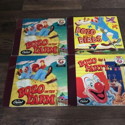 Vintage Capitol Record Readers (BOZO on the Farm, BOZO and the Birds, BOZO has a party).