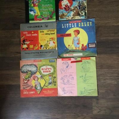 Vintage Record Reader (BOZO under the Sea and BOZO at the Dog Show), Records (Little Black Sambo and Little Red Riding Hood, Little...