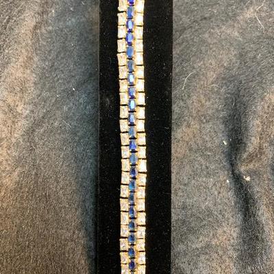 Gold Wash over Sterling Sapphire Bracelet