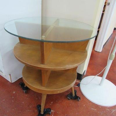 Mid Century modern Round Tiered Lamp Table