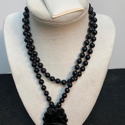Carved Black Onyx Necklace