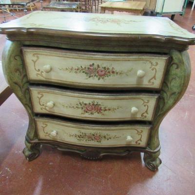 Floral Painted Scroll Foot Chest