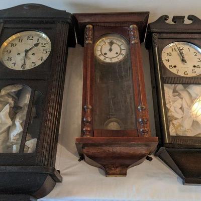 Antique Clocks, Do not know if they work or what they will need. 