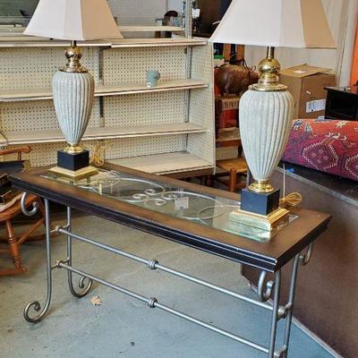 Console Table + Lamps