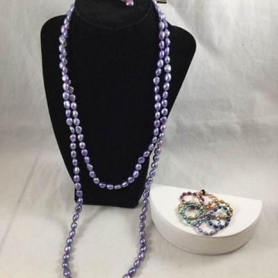 Freshwater Pearl Necklace, Earrings, and Rings
