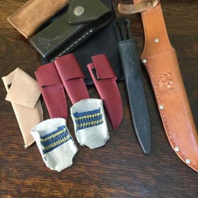 Lot of Various Sized Knife Sheaths