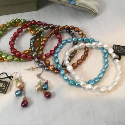 Honora Cultured Pearl Stretch Bracelets and Earrings Set