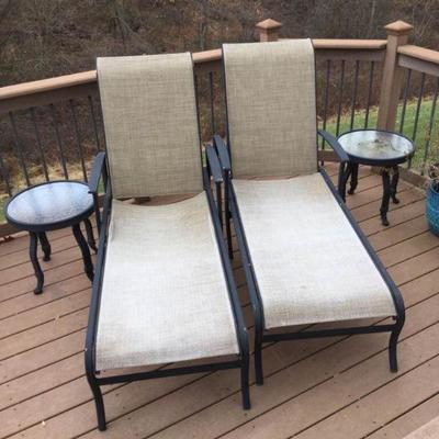 Pair of Lounge Chairs and Tables