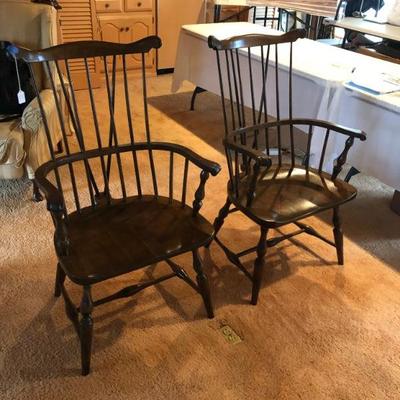Windsor arm chair; set of 2. Height = 42